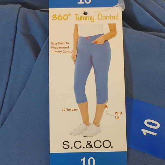NWT S.C. & CO. Women's 360 Tummy Control Capris, Blue - Picture 5 of 6